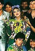 Madonna with members of her tour crew