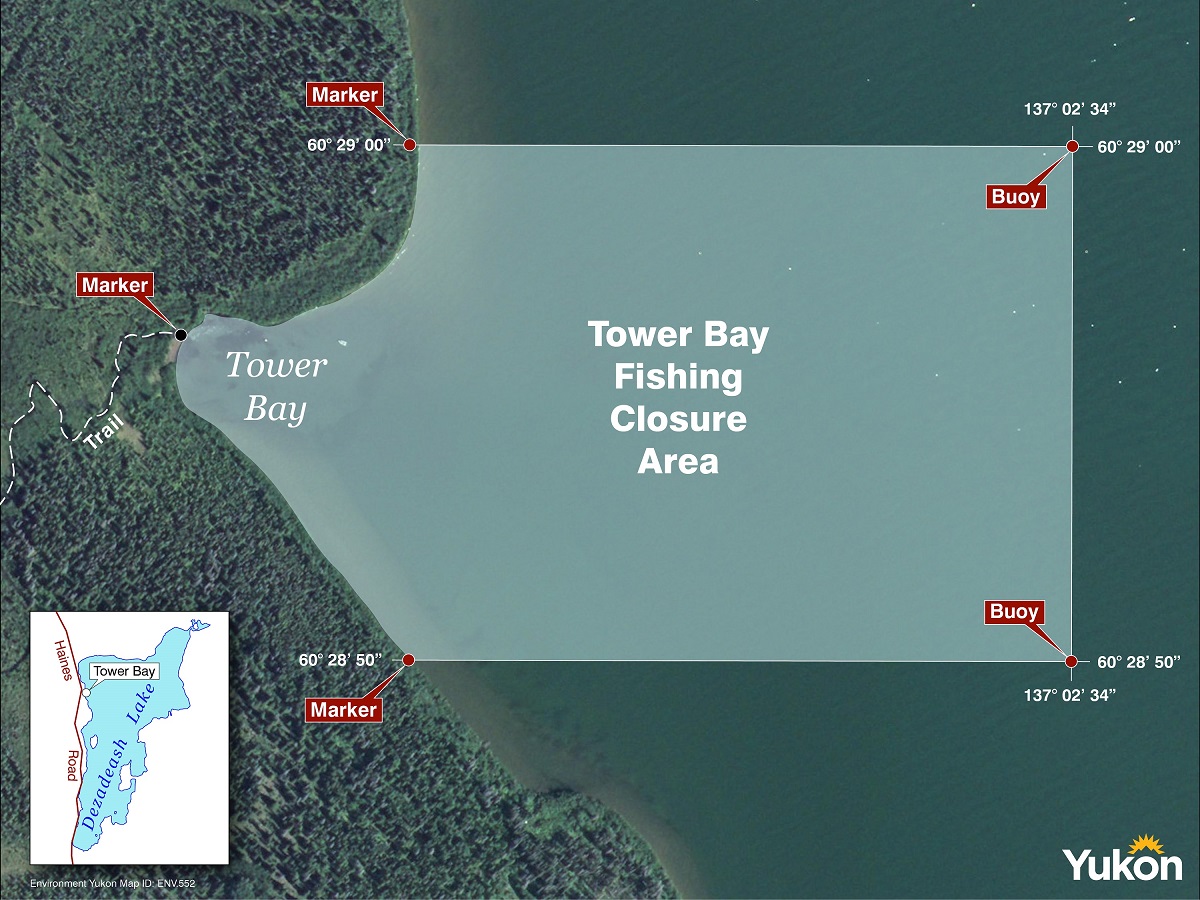 Map of Tower Bay fishing closure area.