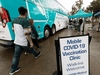 A mobile COVID-19 vaccination clinic in Edmonton.