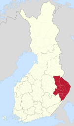 North Karelia on a map of Finland