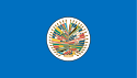 Seal of the Organization of American States on a blue background.