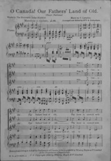 "O Canada!" sheet music, 1906.png