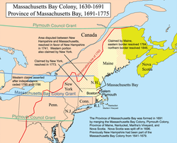 Map of the Massachusetts Bay Colony