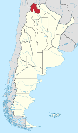 Location of Jujuy within Argentina
