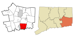 Location within New London County, Connecticut