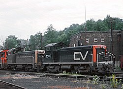 Central_Vermont_SW1200_1500_at_White_River_Junction,_VT_yards_on_August_10,_1968_(25785483320)