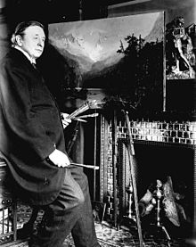 Photographic portrait of File:Frederic Marlett Bell-Smith at his easel