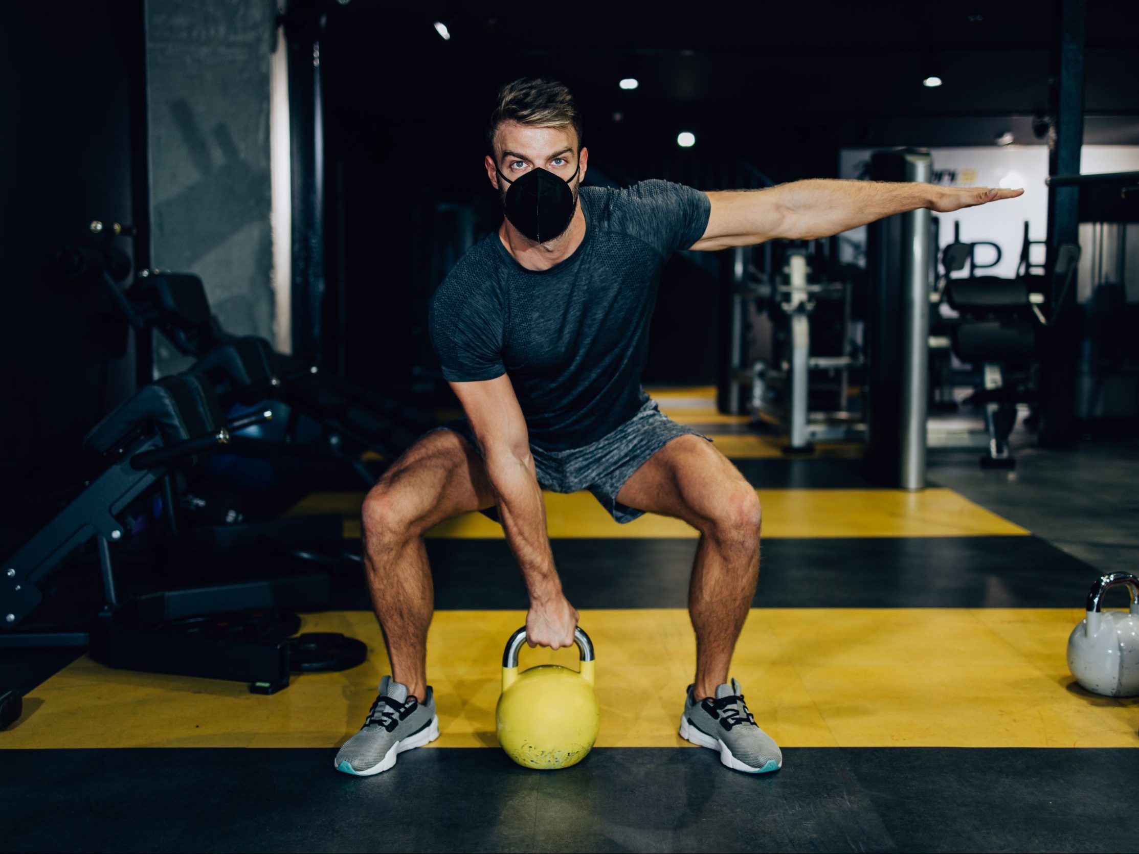Male athlete fitness gym workout