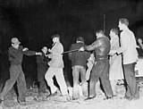 Lumbee Indians fighting Ku Klux Klansmen during the incident