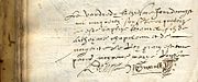 baptême de Samuel, fils d'Anthoynne Chapeleau et de Marguerite Le Roy, le 13 août 1574, à La Rochelle.