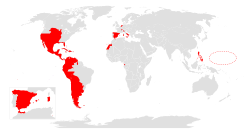 All areas of the world that were ever part of the Spanish Empire