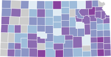 COVID-19 rolling 14day Prevalence in Kansas by county.svg