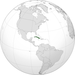 Cuba shown in dark green.