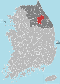 Location in Gangwon Province, South Korea