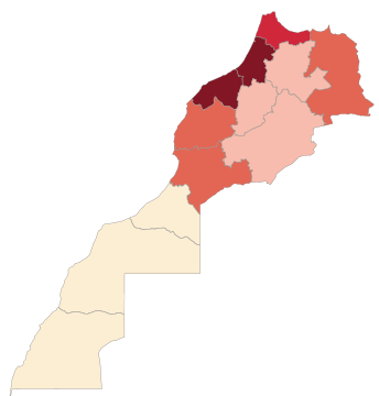 Map of the 2020 coronavirus pandemic in Morocco.svg