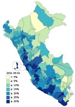 Map of COVID-19 vaccination doses administered in Peru by provinces.svg
