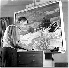 Photograph of A. J. Casson at his easel