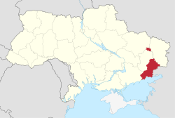 Controlled territory of Donetsk People's Republic in Ukraine prior to Russian invasion