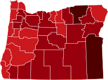 COVID-19 Prevalence in Oregon by county.svg