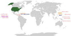 World map showing the U.S. and its territories