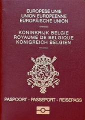 Photo d'un passeport belge.