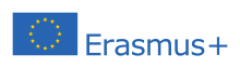 Logo d'Erasmus composé du drapeau européen et du terme Erasmus+.