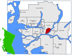 Location of Port Coquitlam in Metro Vancouver