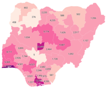 Confirmed COVID-19 cases in Nigeria by state.png