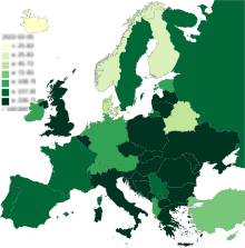 Persons died due to coronavirus COVID-19 per capita in Europe.svg