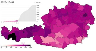 File:COVID-19 Austria cases per capita (districts timeline).webm