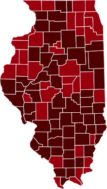 COVID-19 Prevalence in Illinois by county.svg