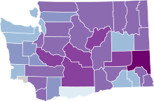COVID-19 rolling 14day Prevalence in Washington by county.svg