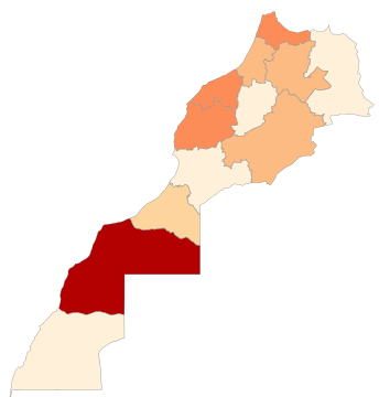 Map of the 2020 coronavirus pandemic in Morocco per capita.svg