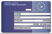 A European Health Insurance Card (Slovenian version pictured)