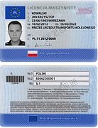 European train driver's licence (Polish version)