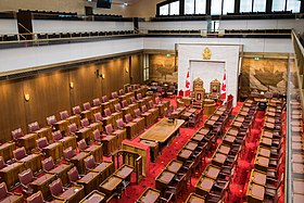 The Senate of Canada sits in the Senate of Canada Building in Ottawa