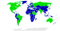Image 18A world map distinguishing countries of the world as federations (green) from unitary states (blue), a work of political science (from Political science)