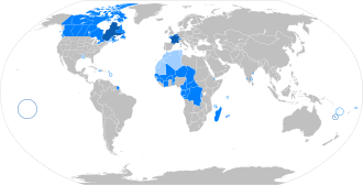 world map of French speaking countries