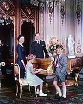 A young Prince Charles with his mother, Elizabeth II, his father, Prince Philip, Duke of Edinburgh, and his sister, Princess Anne