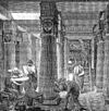 A depiction of the ancient Library of Alexandria.