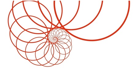A red spiral expanding upwards