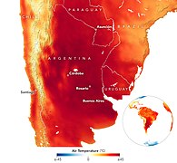 Heat wave intensification. Events like the 2022 Southern Cone heat wave are becoming more common.[225]