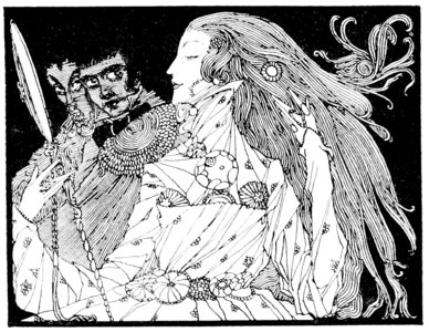 Ballgown Cinderella, illustration in The fairy tales of Charles Perrault by Harry Clarke, 1922