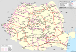 Cartes des lignes de chemins de fer en Roumanie.