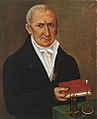 Image 2Alessandro Volta with the first electrical battery. Volta is recognized as an influential inventor. (from Invention)
