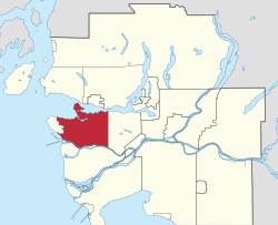 Location of Vancouver in Metro Vancouver
