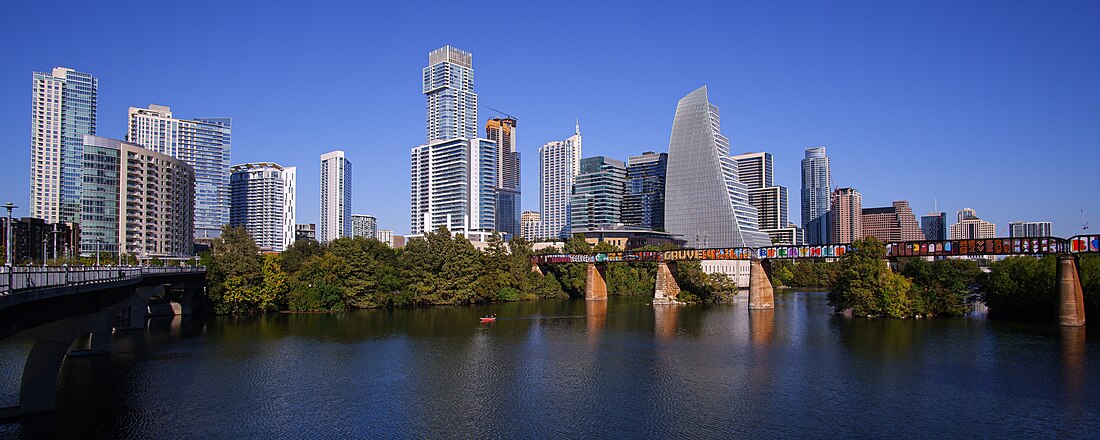 Downtown Austin, Texas from across the Colorado River, October 2022