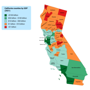 California counties by GDP (2021)[310]