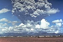 A huge ash cloud, seen from a distance