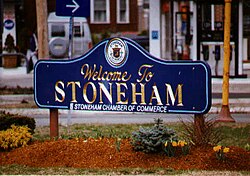 Welcome sign of Stoneham